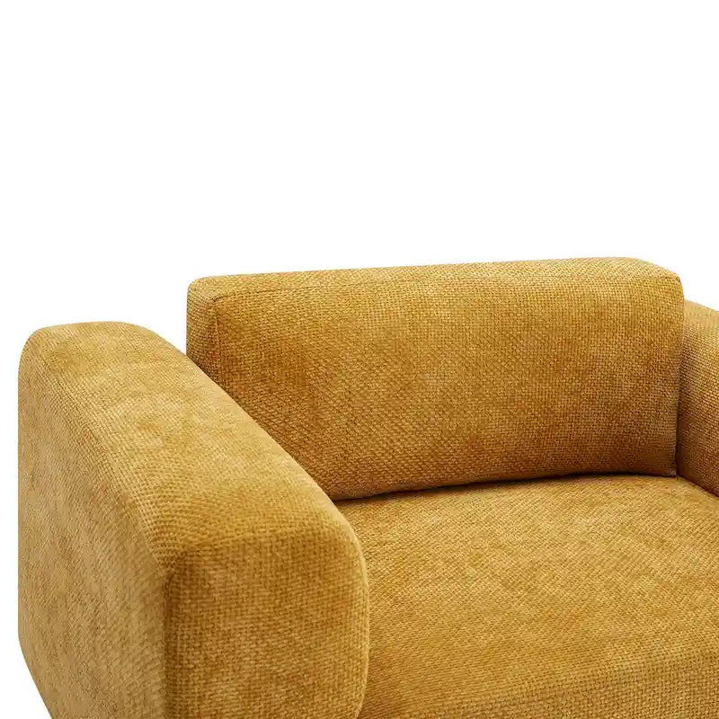 Fauteuil d'appoint en velours tissé, avec coussin haute densité et accoudoirs escamotables