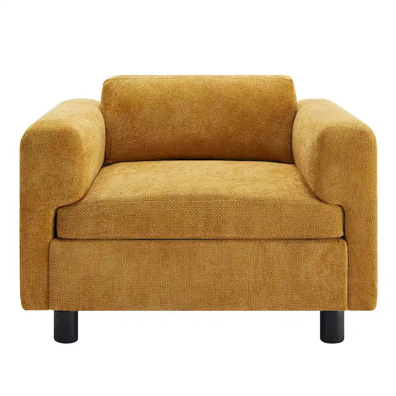 Fauteuil d'appoint en velours tissé, avec coussin haute densité et accoudoirs escamotables