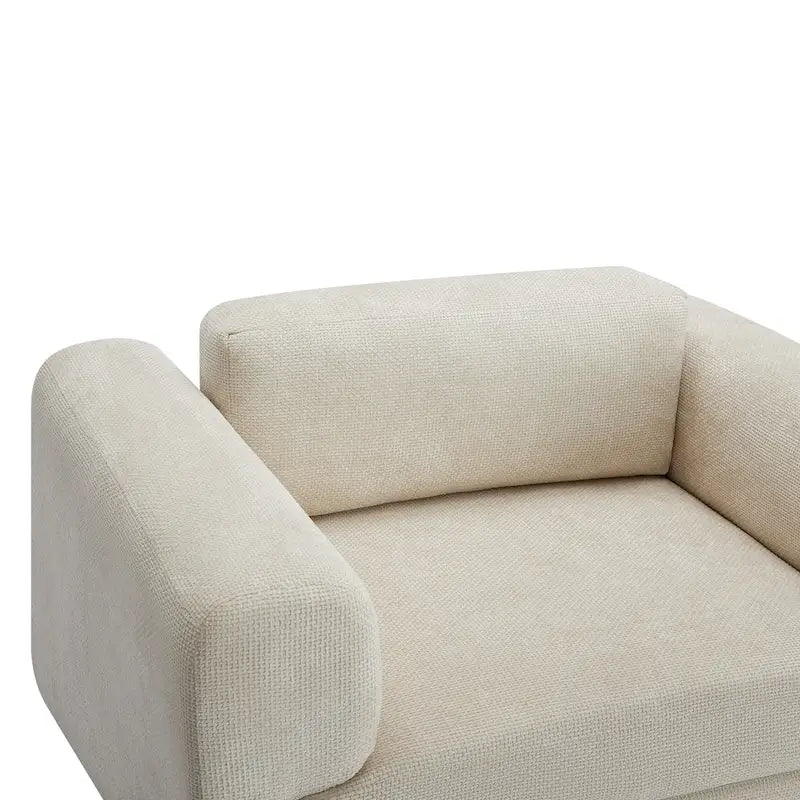 Fauteuil d'appoint en velours tissé, avec coussin haute densité et accoudoirs escamotables