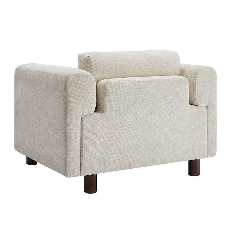 Fauteuil d'appoint en velours tissé, avec coussin haute densité et accoudoirs escamotables