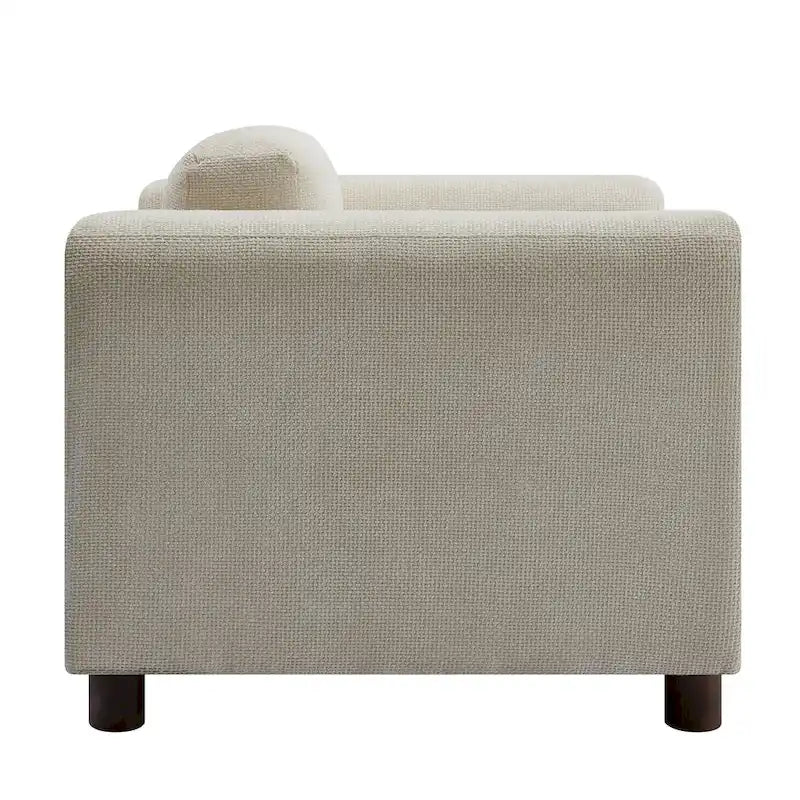 Fauteuil d'appoint en velours tissé, avec coussin haute densité et accoudoirs escamotables