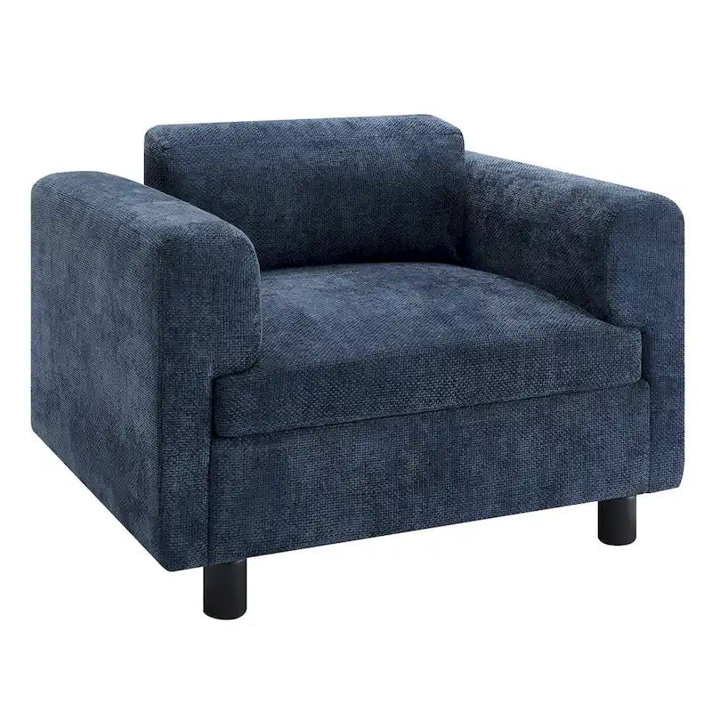 Fauteuil d'appoint en velours tissé, avec coussin haute densité et accoudoirs escamotables