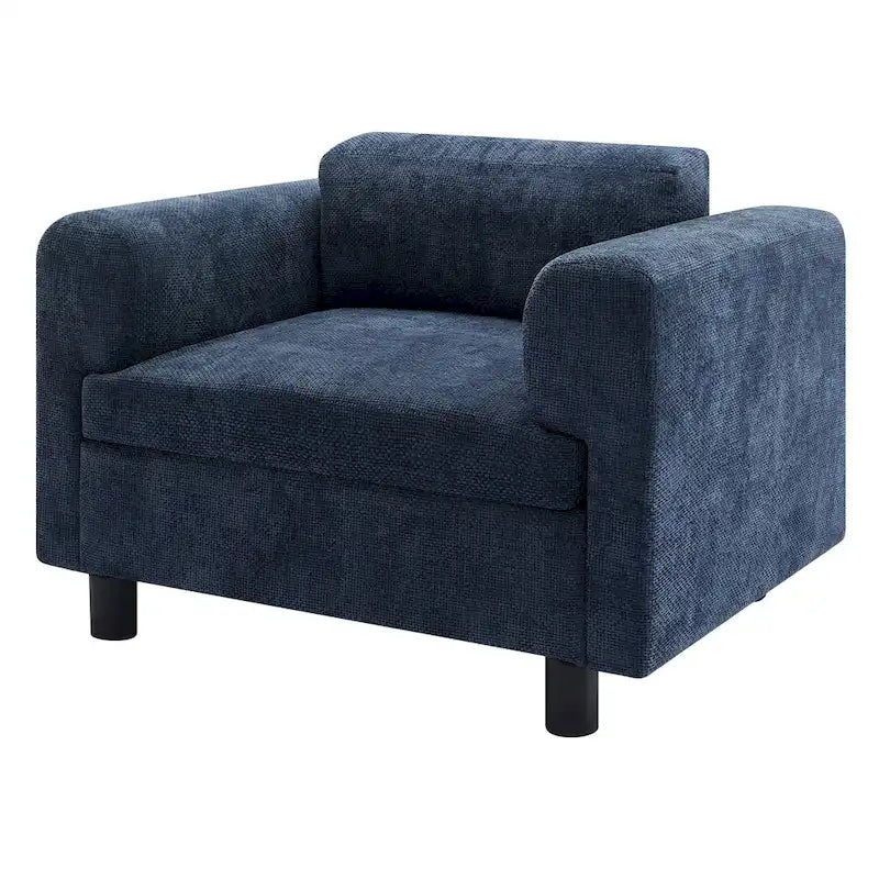 Fauteuil d'appoint en velours tissé, avec coussin haute densité et accoudoirs escamotables