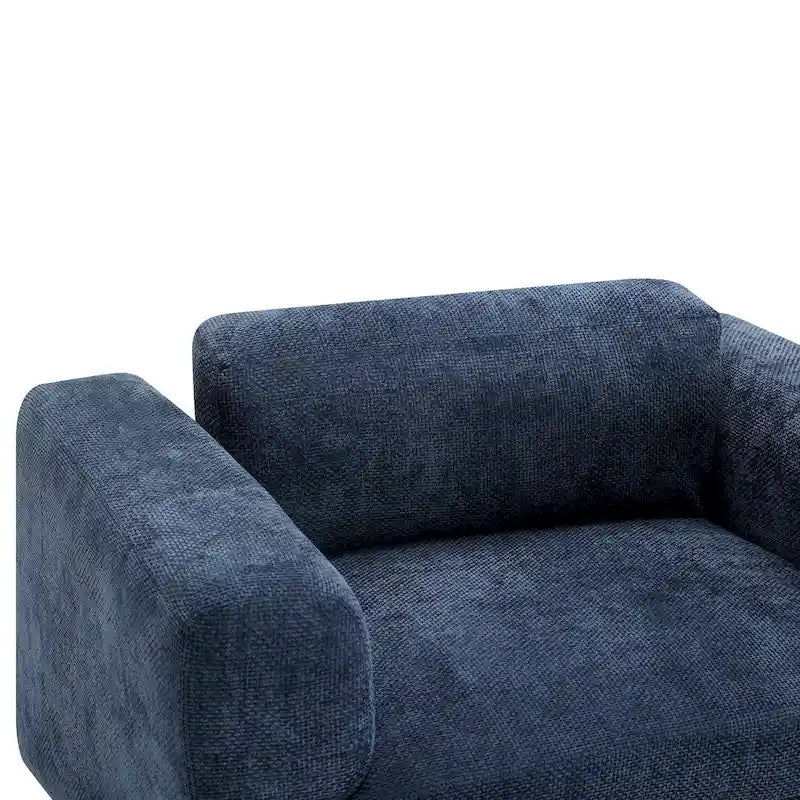 Fauteuil d'appoint en velours tissé, avec coussin haute densité et accoudoirs escamotables