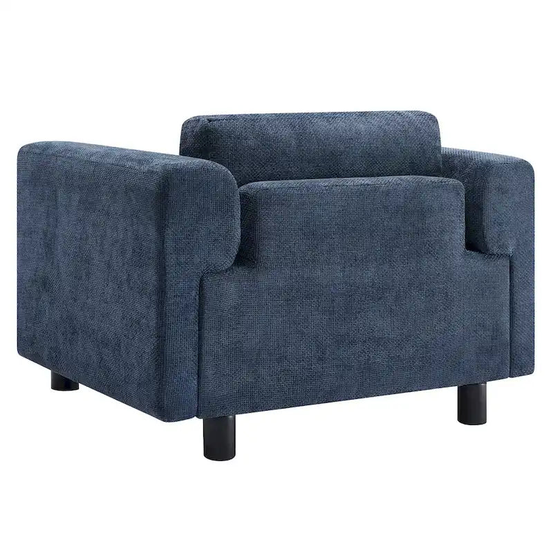 Fauteuil d'appoint en velours tissé, avec coussin haute densité et accoudoirs escamotables