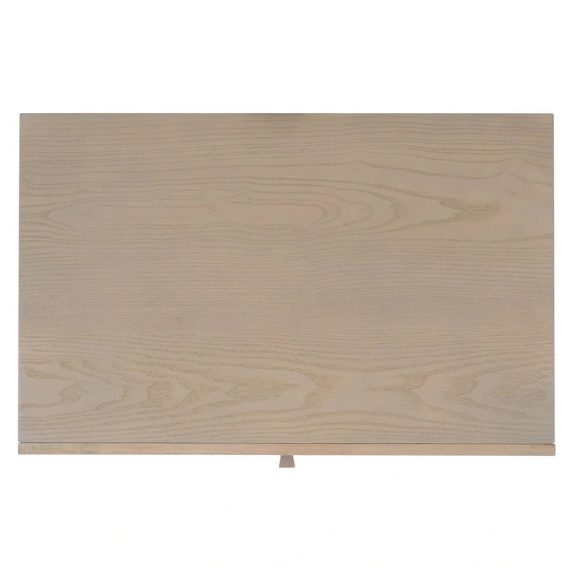 Meuble de rangement à 2 tiroirs en bois lavé gris avec base en métal noir
