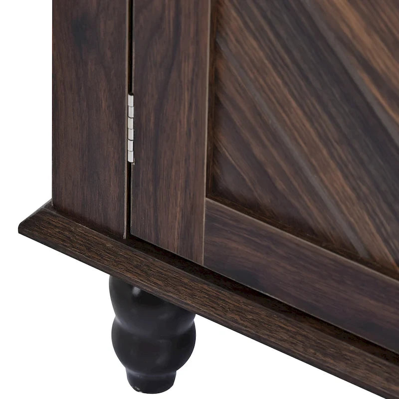 Meuble d'entrée avec étagères ouvertes, patères, banc à chaussures, marron