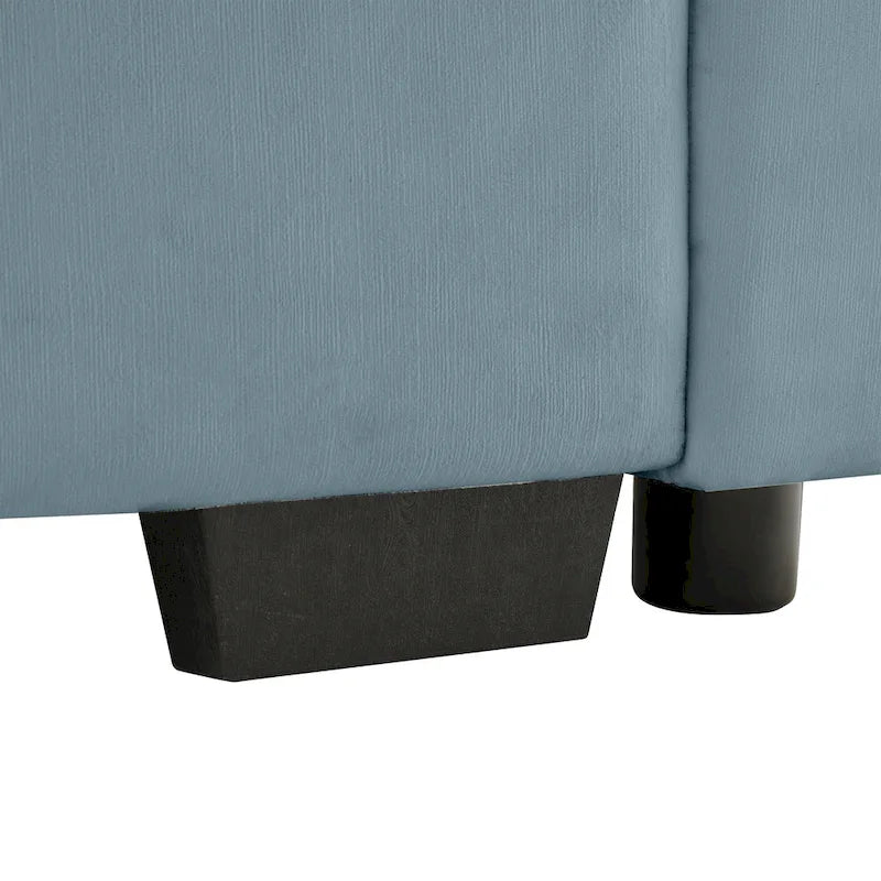 Canapé 3 places en velours avec rangement dissimulé et coussins