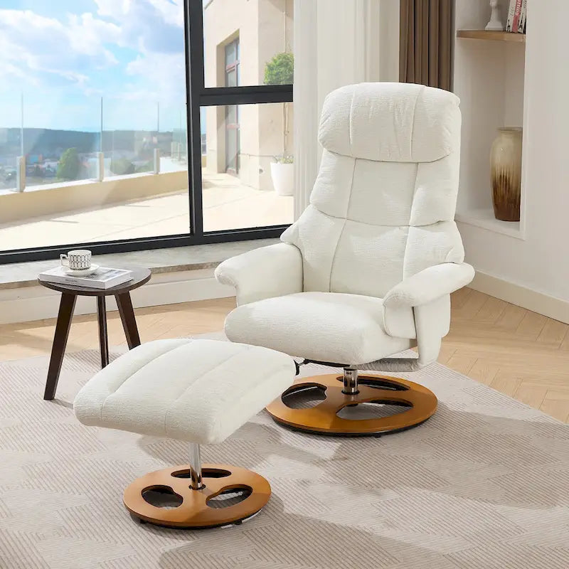Fauteuil inclinable pivotant gris avec massage, chauffage et dossier réglable