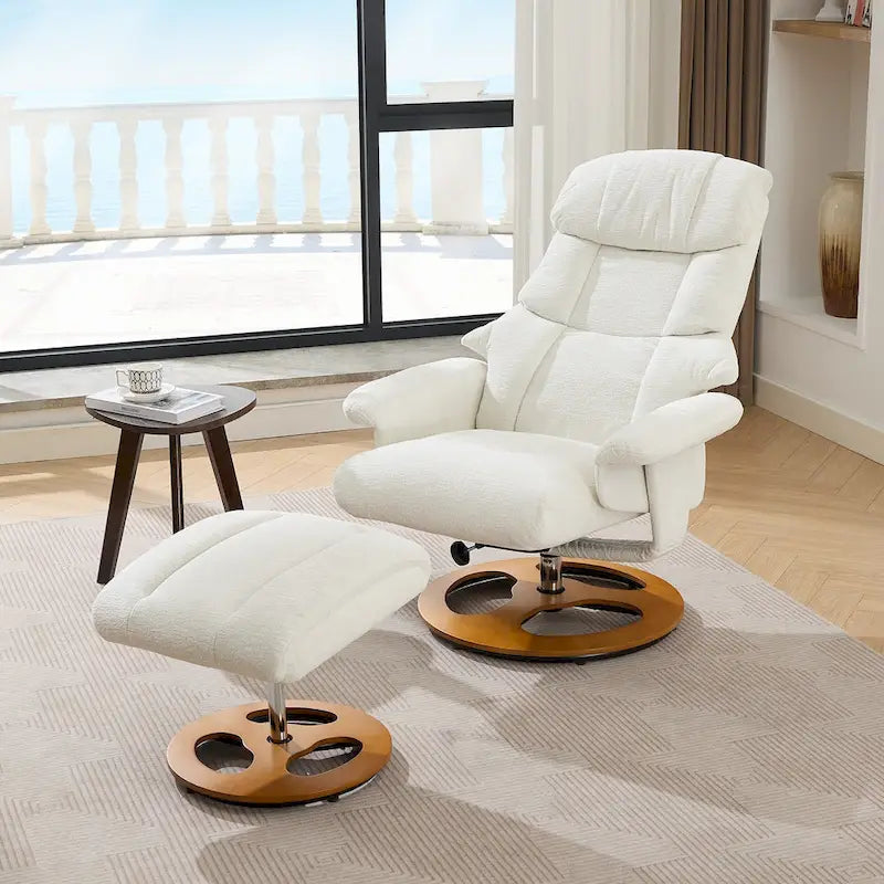 Fauteuil inclinable pivotant gris avec massage, chauffage et dossier réglable