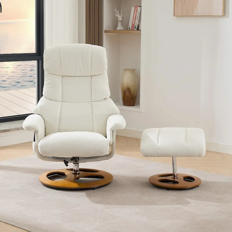 Fauteuil inclinable pivotant gris avec massage, chauffage et dossier réglable