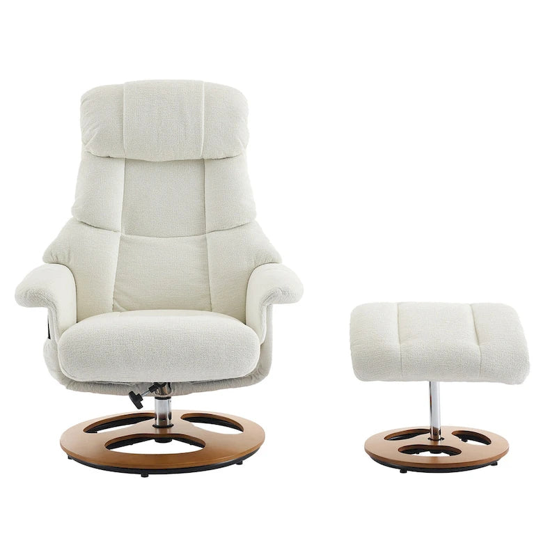 Fauteuil inclinable pivotant gris avec massage, chauffage et dossier réglable