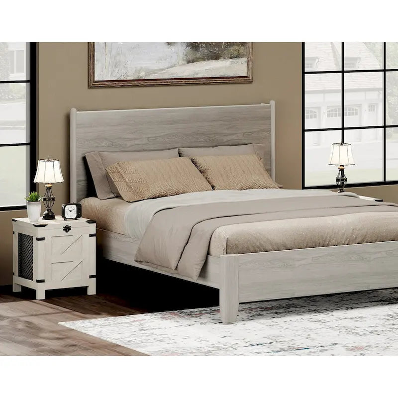 Table d'appoint relevable avec serrure rustique et treillis métallique décoratif