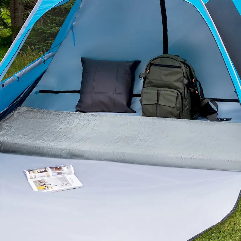 Matelas de voyage à enrouler portable en mousse à mémoire de forme pour camping, gris