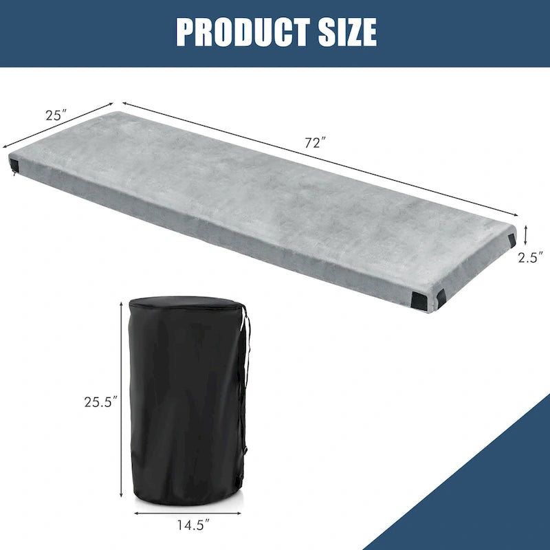 Matelas de voyage à enrouler portable en mousse à mémoire de forme pour camping, gris