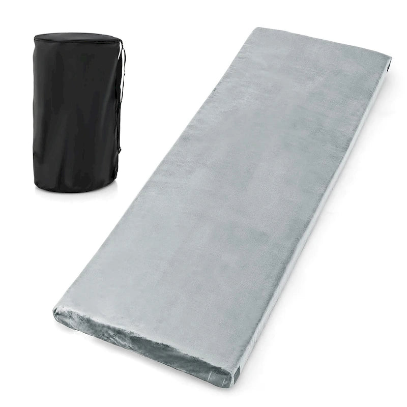 Matelas de voyage à enrouler portable en mousse à mémoire de forme pour camping, gris