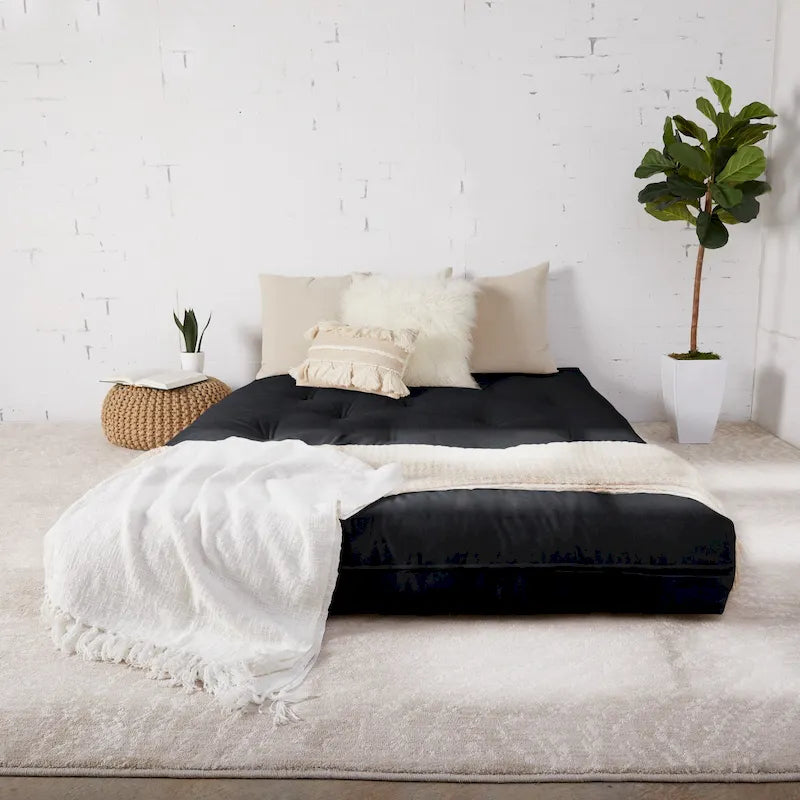 Matelas de futon capitonné de 5 pouces avec garnissage en mousse, options multicolores