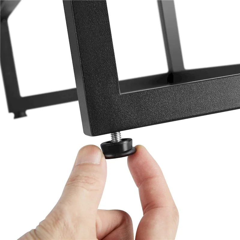 Console moderne en verre trempé avec étagère de rangement à 2 niveaux Noir