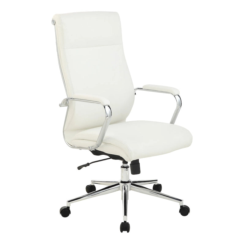 Chaise de bureau mi-hauteur en tissu antimicrobien avec accoudoirs et roulettes chromés