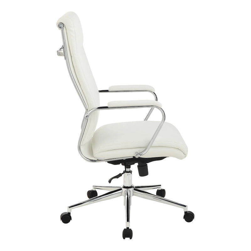 Chaise de bureau mi-hauteur en tissu antimicrobien avec accoudoirs et roulettes chromés