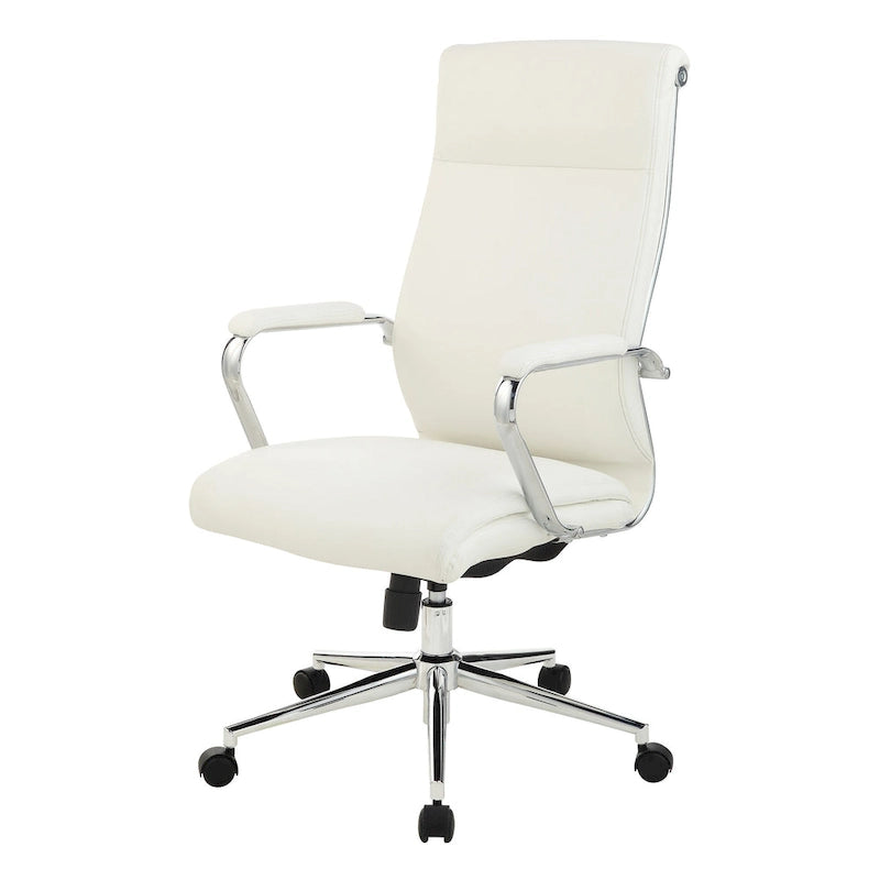 Chaise de bureau mi-hauteur en tissu antimicrobien avec accoudoirs et roulettes chromés