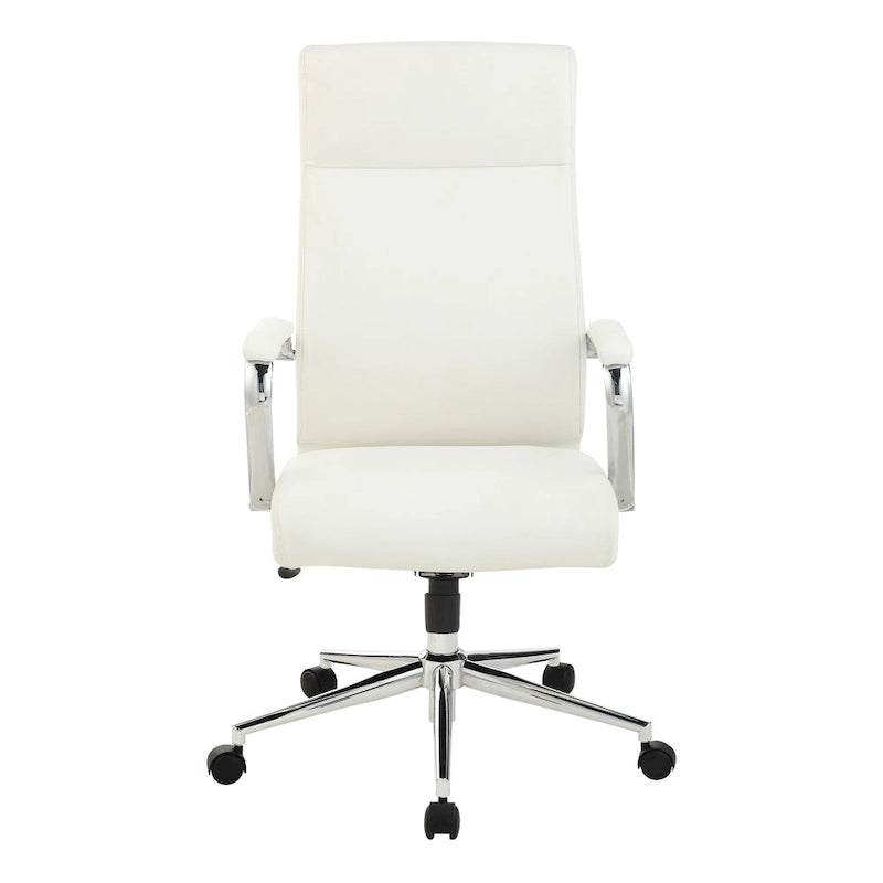 Chaise de bureau mi-hauteur en tissu antimicrobien avec accoudoirs et roulettes chromés