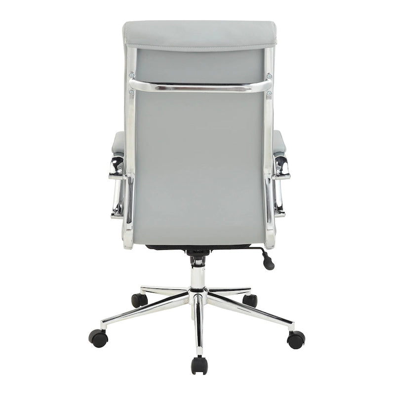 Chaise de bureau mi-hauteur en tissu antimicrobien avec accoudoirs et roulettes chromés