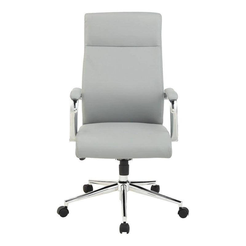 Chaise de bureau mi-hauteur en tissu antimicrobien avec accoudoirs et roulettes chromés