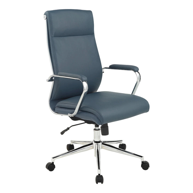 Chaise de bureau mi-hauteur en tissu antimicrobien avec accoudoirs et roulettes chromés