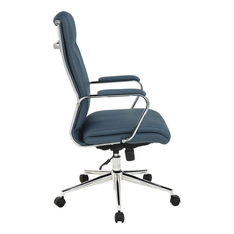 Chaise de bureau mi-hauteur en tissu antimicrobien avec accoudoirs et roulettes chromés