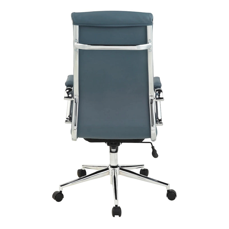 Chaise de bureau mi-hauteur en tissu antimicrobien avec accoudoirs et roulettes chromés