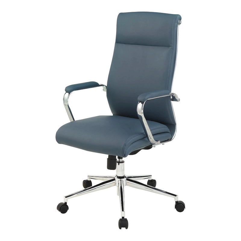 Chaise de bureau mi-hauteur en tissu antimicrobien avec accoudoirs et roulettes chromés
