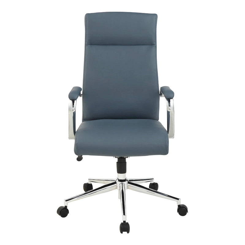 Chaise de bureau mi-hauteur en tissu antimicrobien avec accoudoirs et roulettes chromés