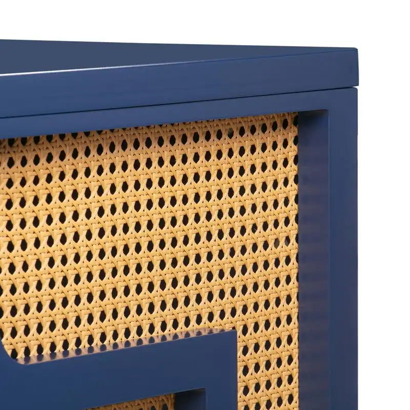Bureau de style Art Déco en bois crème et rotin à tiroir unique