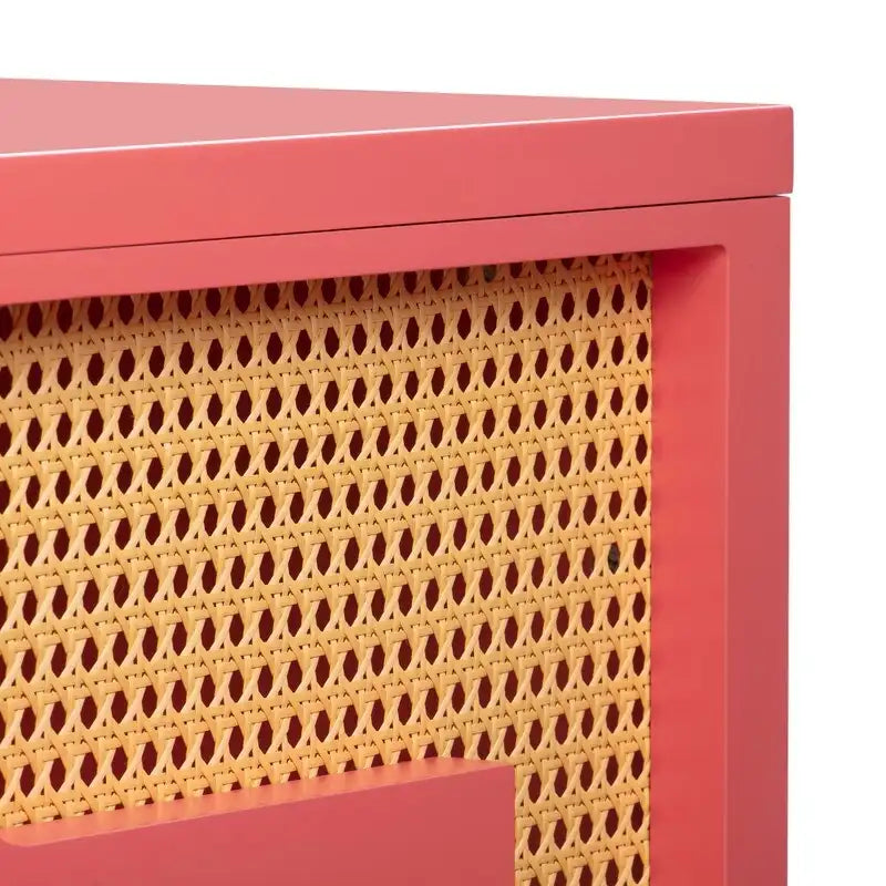 Bureau de style Art Déco en bois crème et rotin à tiroir unique