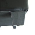 Banc de rangement capitonné en similicuir noir avec cadre en bois