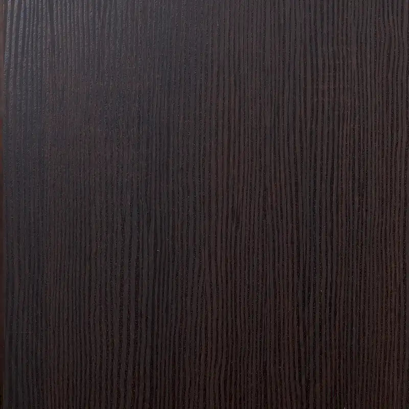 Bahut marron foncé avec portes vitrées coulissantes et étagère réglable