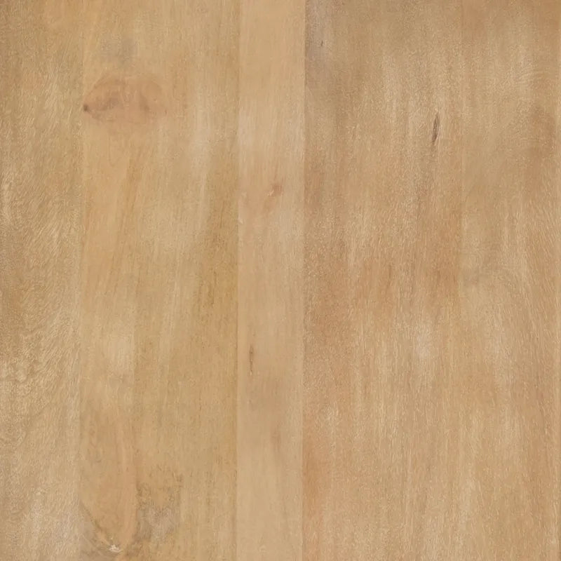 Table d'appoint ronde cannelée en bois de manguier massif avec rangement caché, marron clair