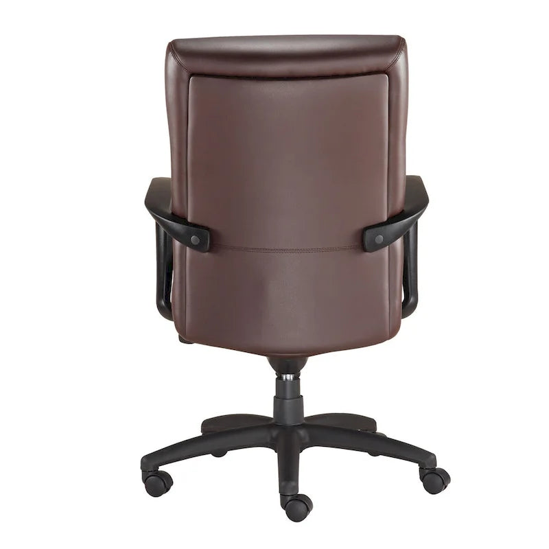 Chaise de bureau de direction en cuir reconstitué avec accoudoirs incurvés hauts marron noir