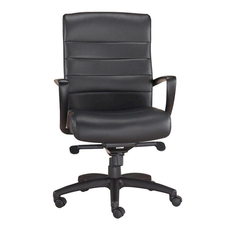 Chaise de bureau de direction en cuir reconstitué avec accoudoirs incurvés hauts marron noir