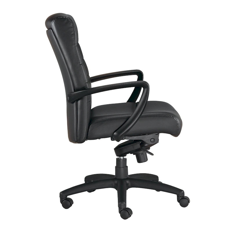 Chaise de bureau de direction en cuir reconstitué avec accoudoirs incurvés hauts marron noir