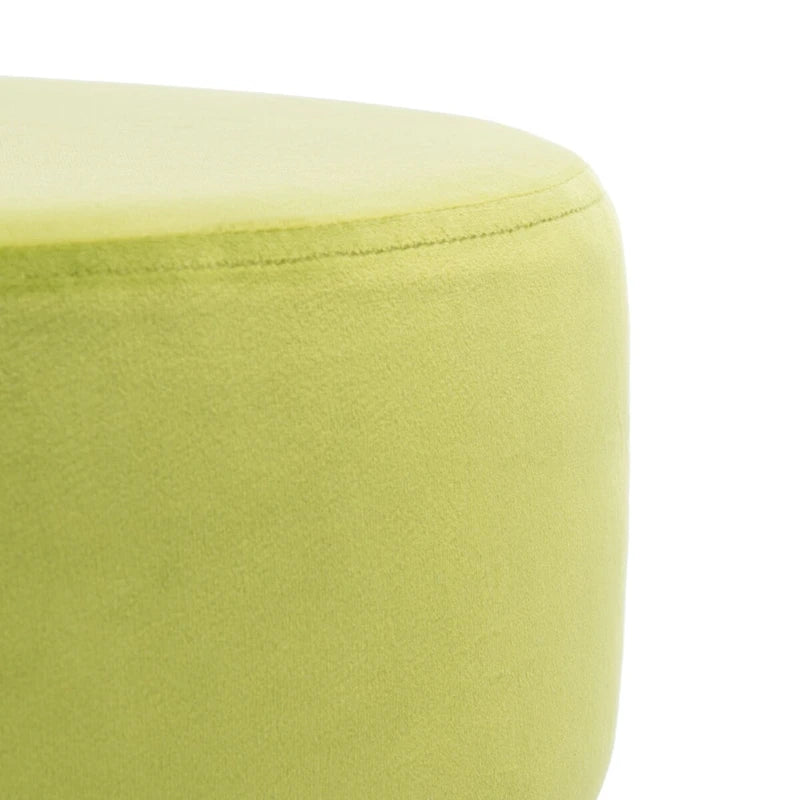 Pouf rond en velours avec pieds épingles dorés, tabouret d'appoint Mid-Century