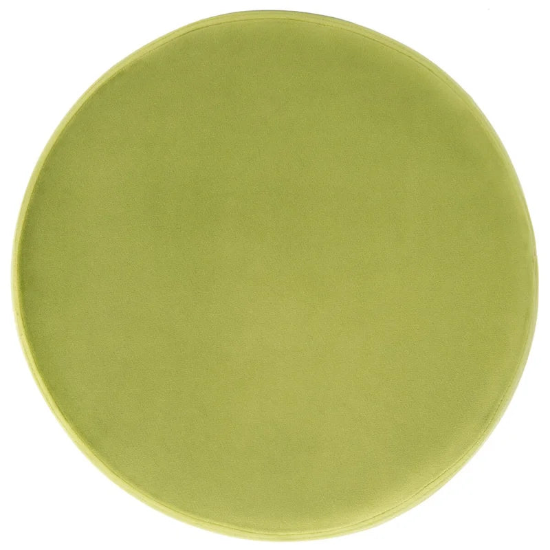 Pouf rond en velours avec pieds épingles dorés, tabouret d'appoint Mid-Century
