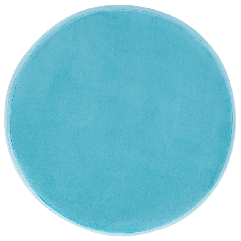 Pouf rond en velours avec pieds épingles dorés, tabouret d'appoint Mid-Century