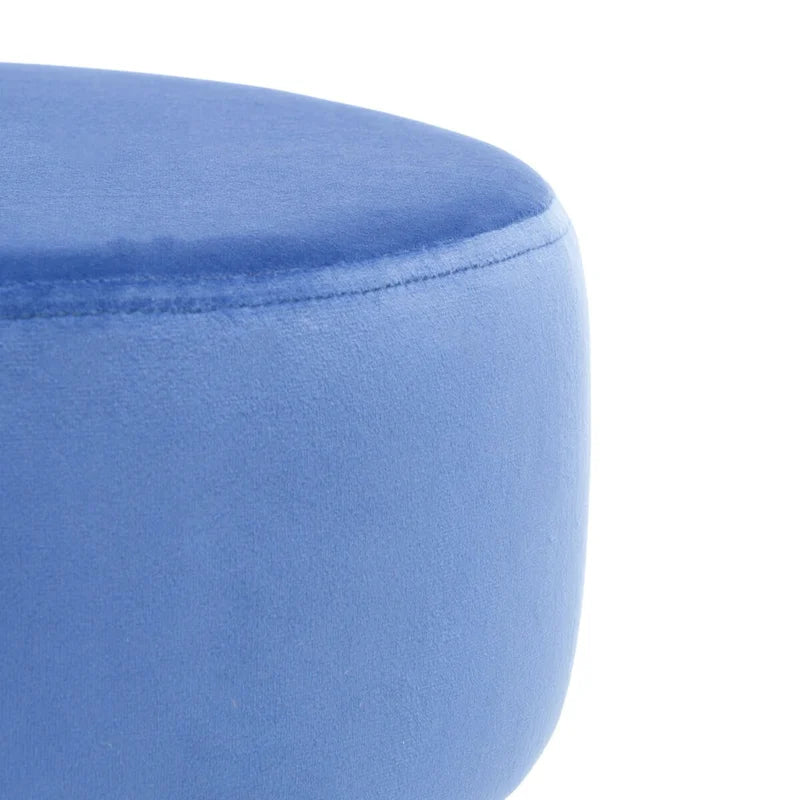 Pouf rond en velours avec pieds épingles dorés, tabouret d'appoint Mid-Century