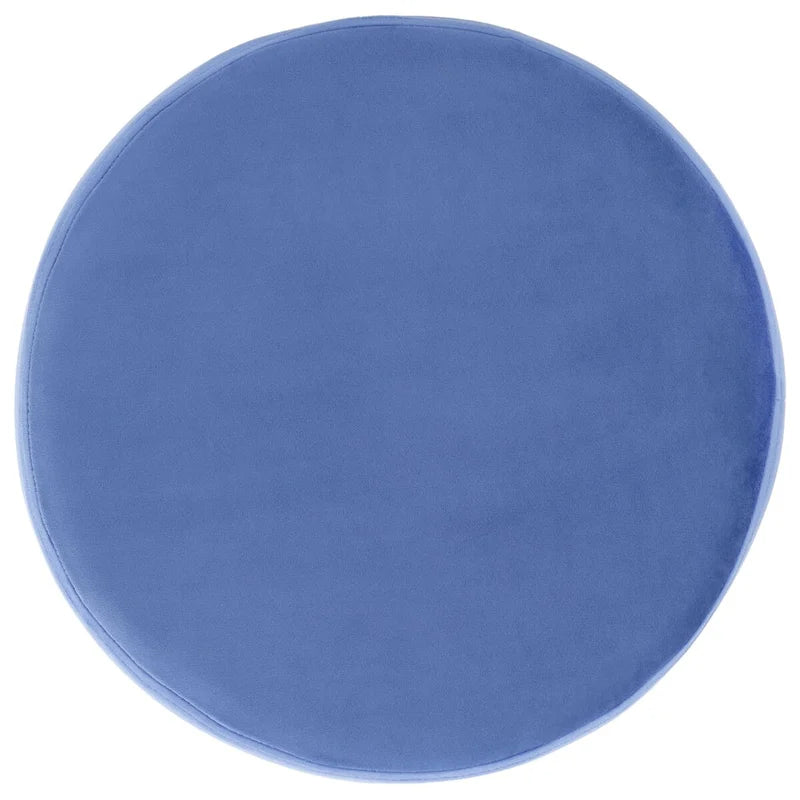 Pouf rond en velours avec pieds épingles dorés, tabouret d'appoint Mid-Century