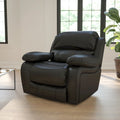 Fauteuil inclinable contemporain en cuir avec accoudoirs rembourrés, noir