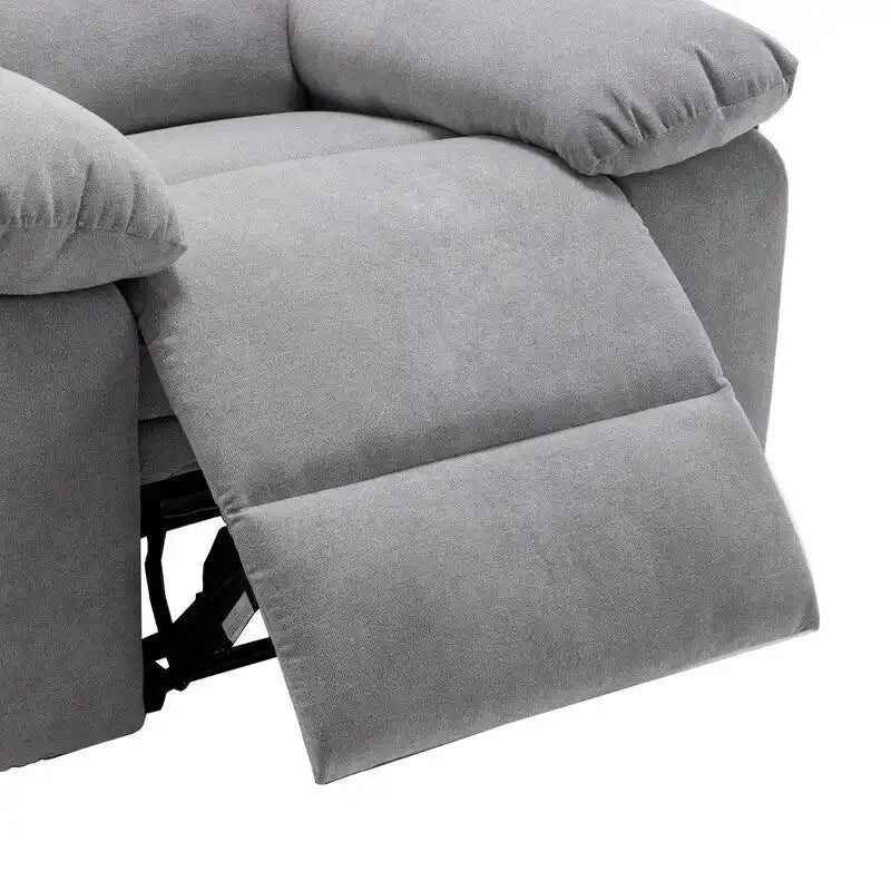 Fauteuil inclinable électrique avec massage chauffant, revêtement en velours, accoudoirs carrés, bleu