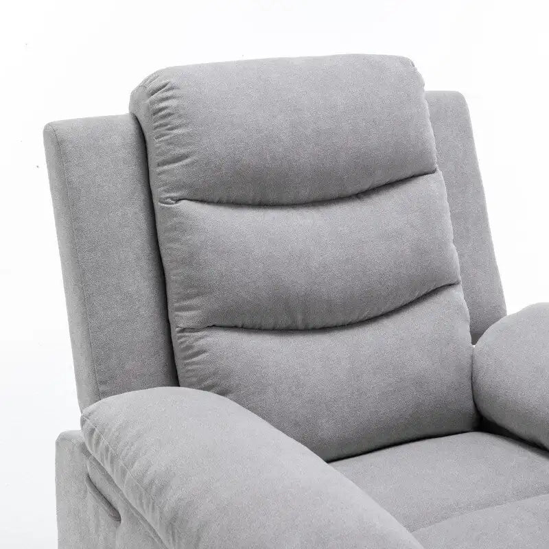 Fauteuil inclinable électrique avec massage chauffant, revêtement en velours, accoudoirs carrés, bleu