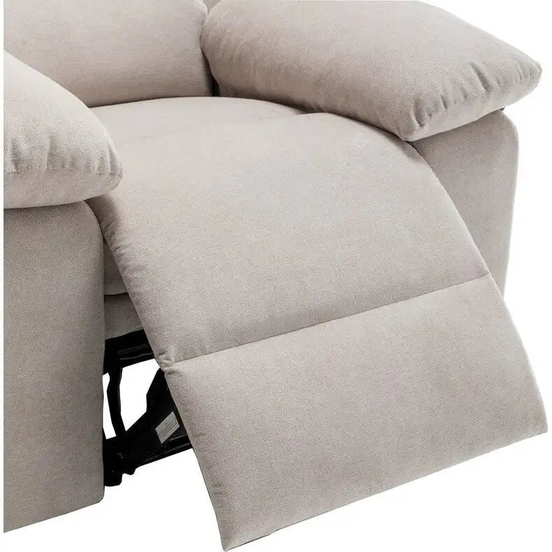 Fauteuil inclinable électrique avec massage chauffant, revêtement en velours, accoudoirs carrés, bleu
